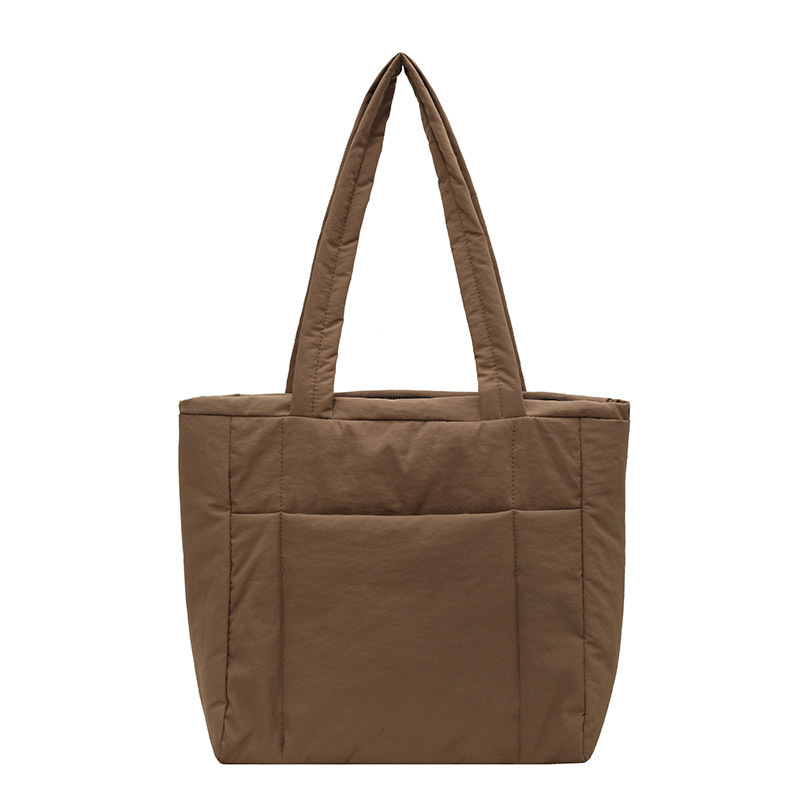 Large capacity tote nylon fabric armpit bag, women's down jacket, cotton handbag, casual simple and lightweight shoulder bag