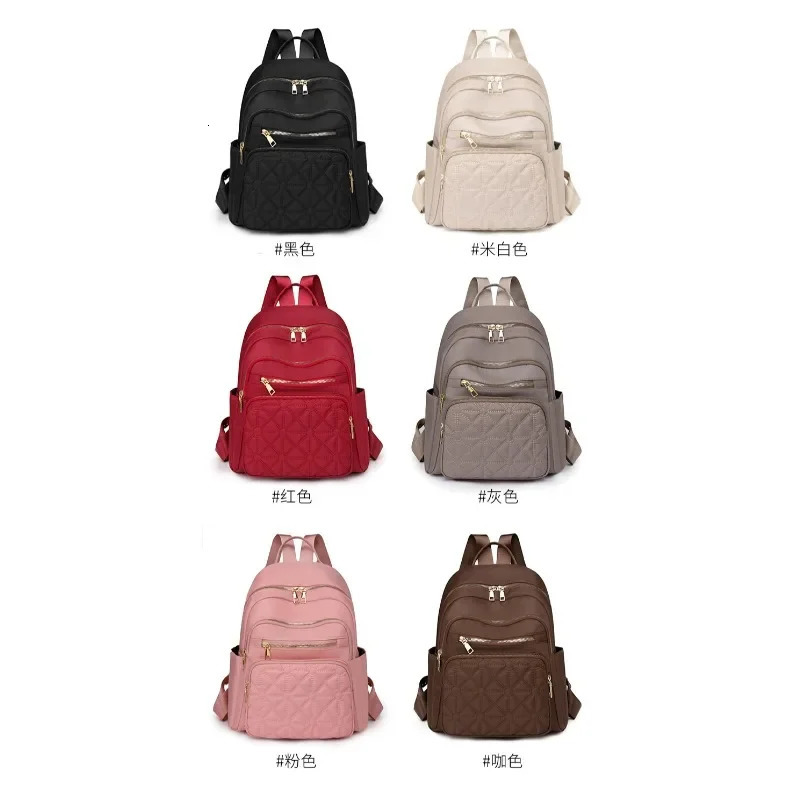 High Quality Large Capacity Nylon Fashion Backpacks Solid Zipper Commute Backpacks for Women Casual Versatile 250102