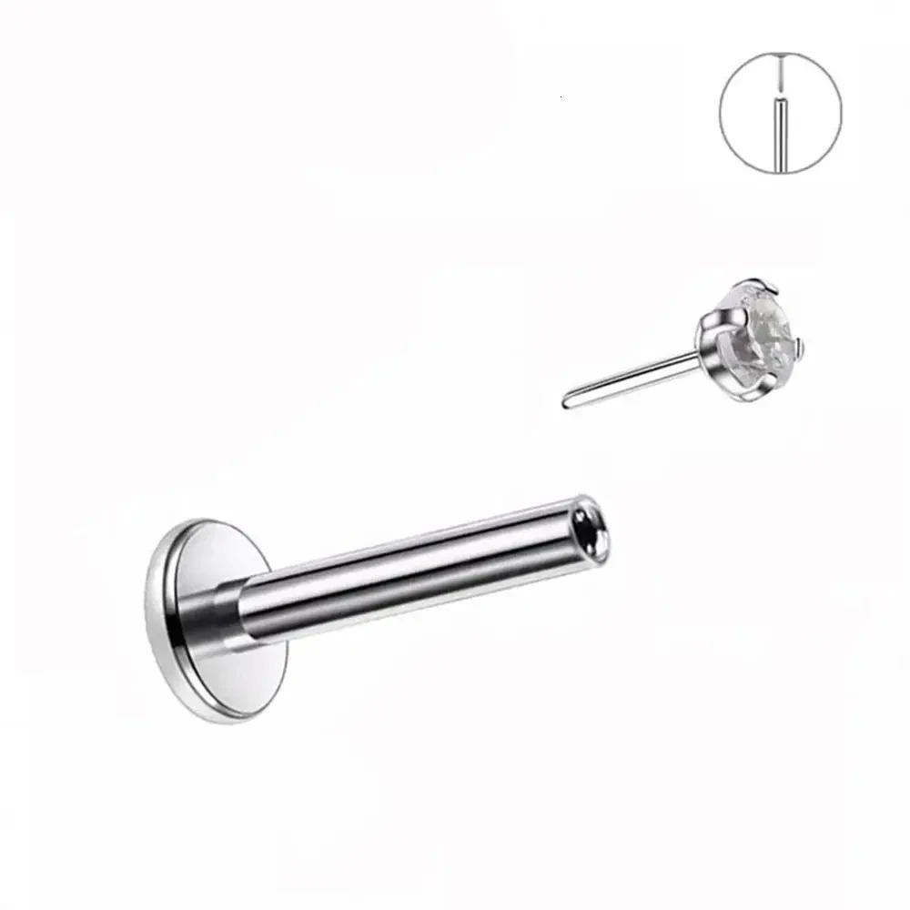 10PCS Ear Studs Threadless G23 Nose PIERC Push Pin Labret Lip Rings Earrings Cartilage Helix Piercing Jewelry Wholesale 250103