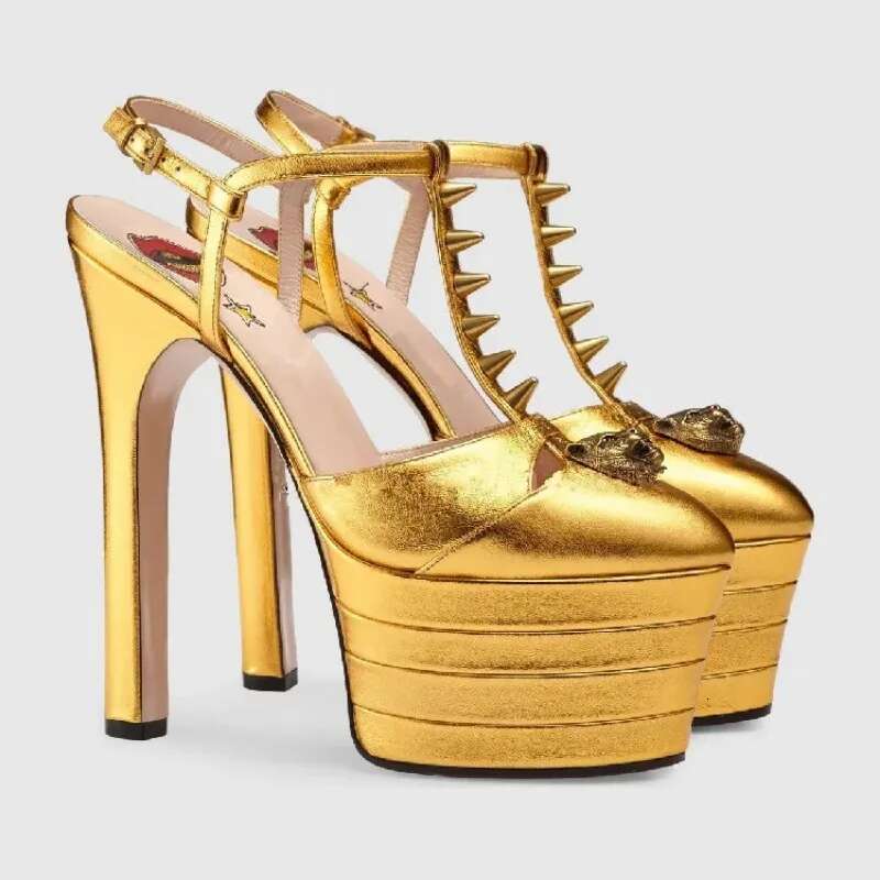 Fashion Sandals 16Cm Heel Height Round Head Matching Waterproof Platform High Heels Banquet Wedding Shoes