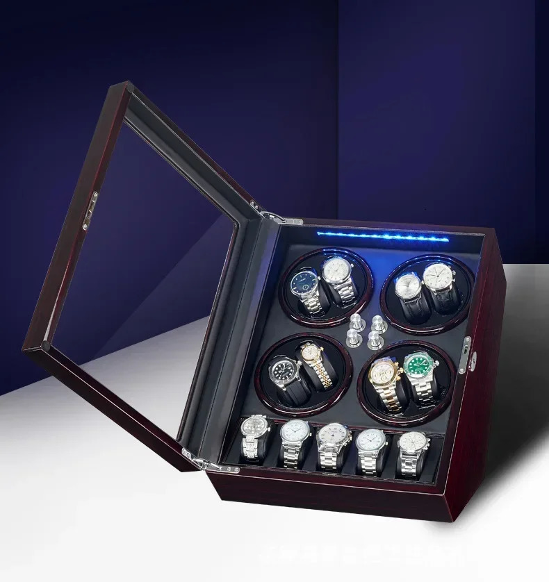 85 fully rewinding automatic mechanical watch winding box rotating watch winding cabinet clock box organizer display storage box 250102