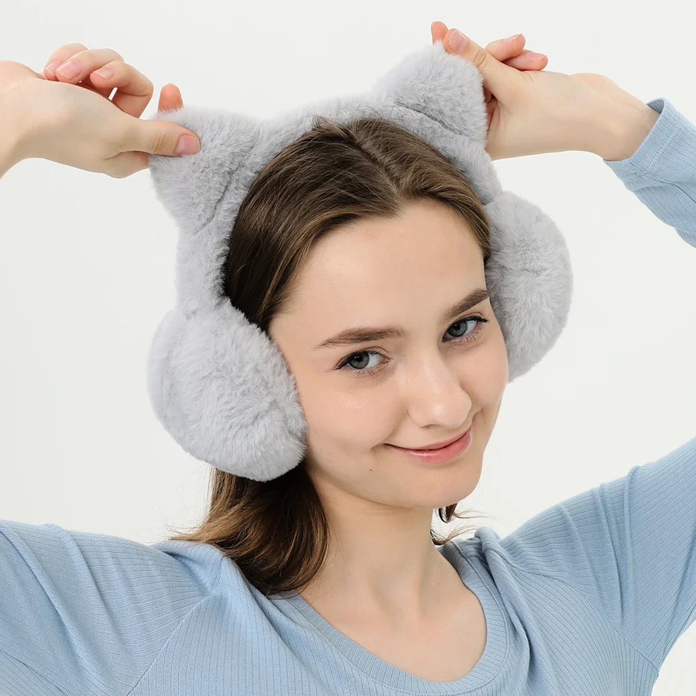 Ohsunny Soft Plush Ear Cover Warmer Winter Windproof Warm Earmuffs for Women Men Fashion Earflap Outdoor Cold Protection 250106