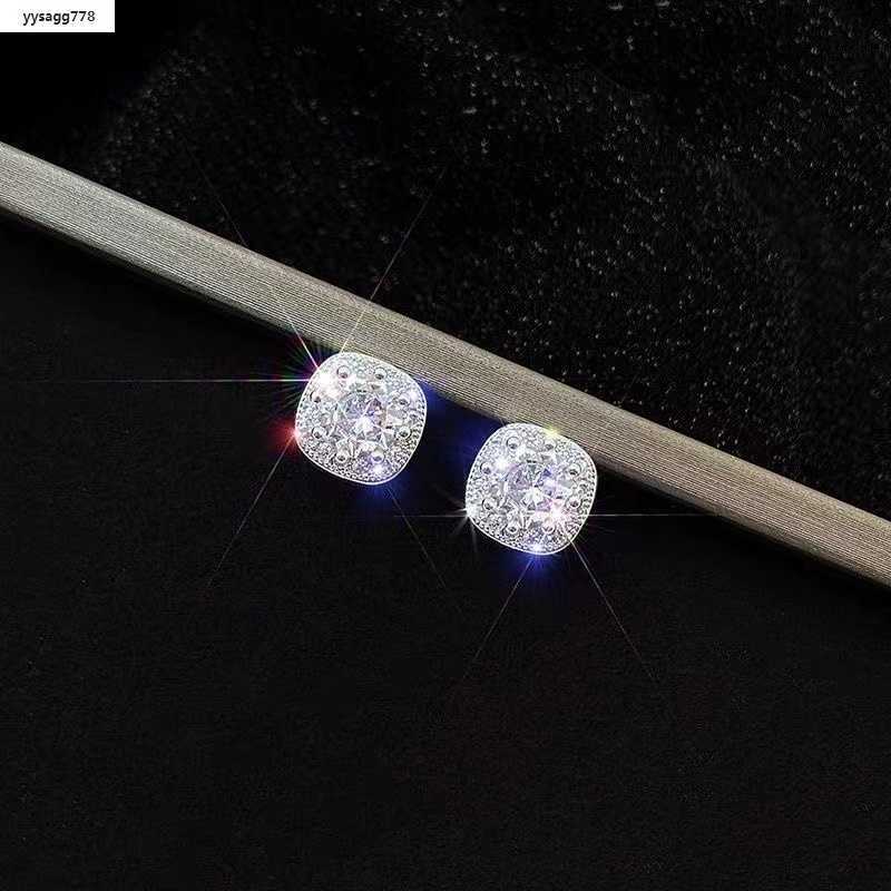 classic diamond earring desinger jewelry for men S925 silver six claw inlaid with diamond earrings hip-hop trend moissanite stone earrings studs Rock 