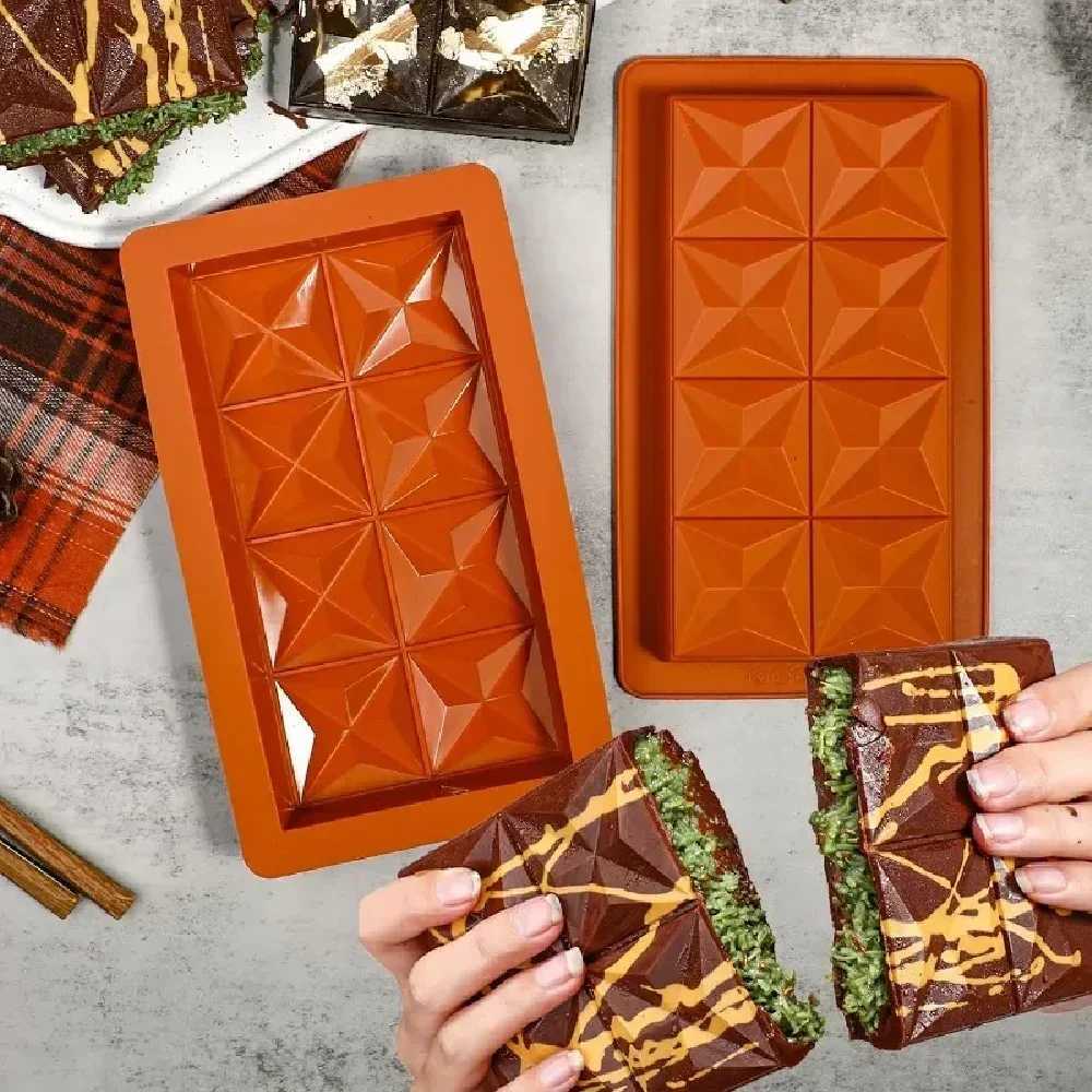 1 set of deep chocolate bar molds with 10 bags thick Dubai chocolate molds used for filling bars pistachios chocolate M250106