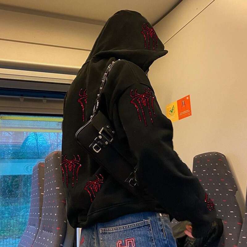 fashion new hoodie loose cardigan hooded spider top long sleeved zipper