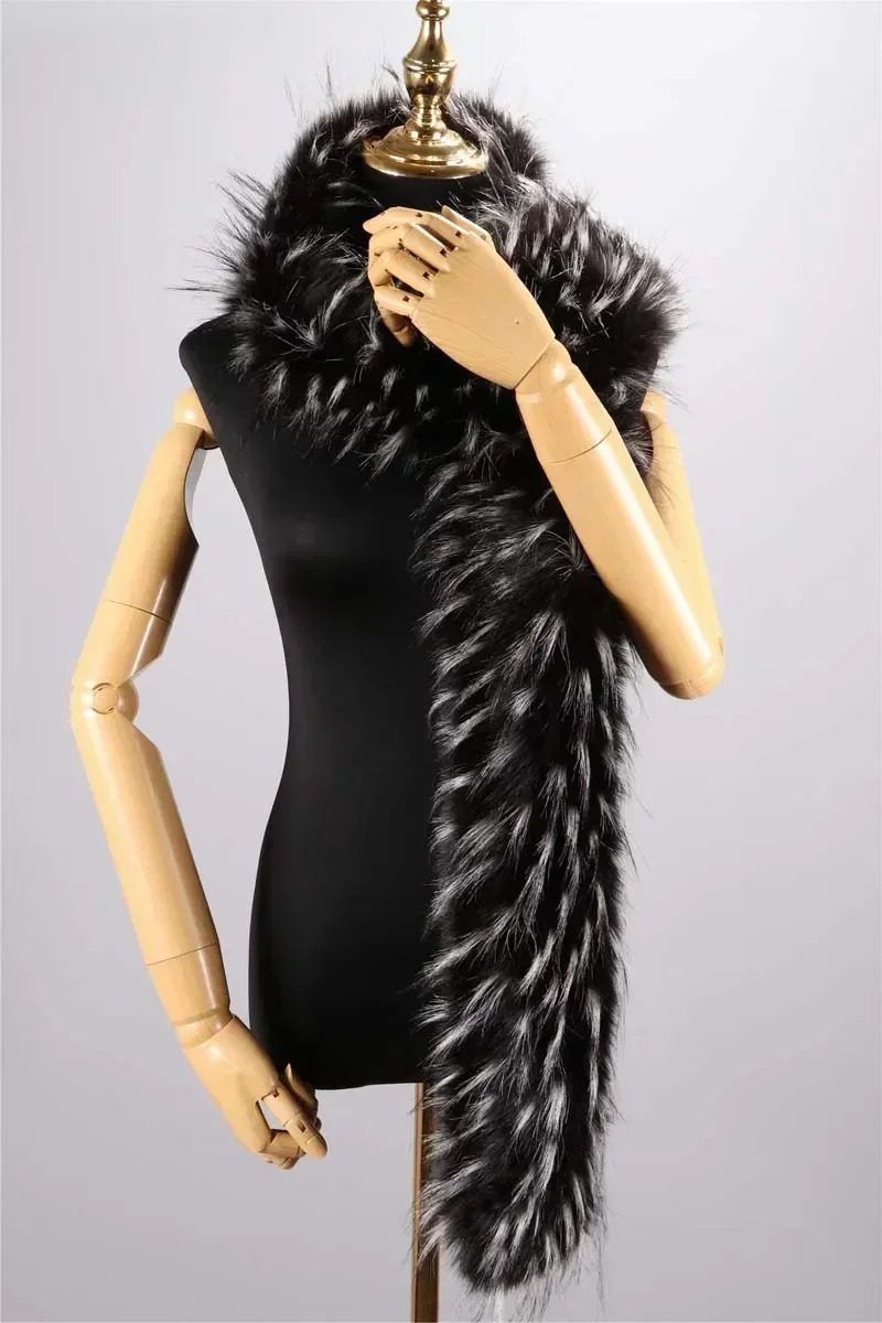 Fake Fur Long Scarf For Women Men 180cm Wraps Shawl Thick Fluffy Ladies Neck Warmer Muffler Party Fashion Fur Decor 250106