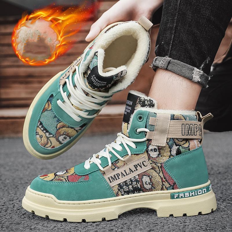 boots men 2023 New Slippers Warm Shoes Waterproof Non-Slip Plush Male tenis shoes Boots Men Sneakers Winter c12f