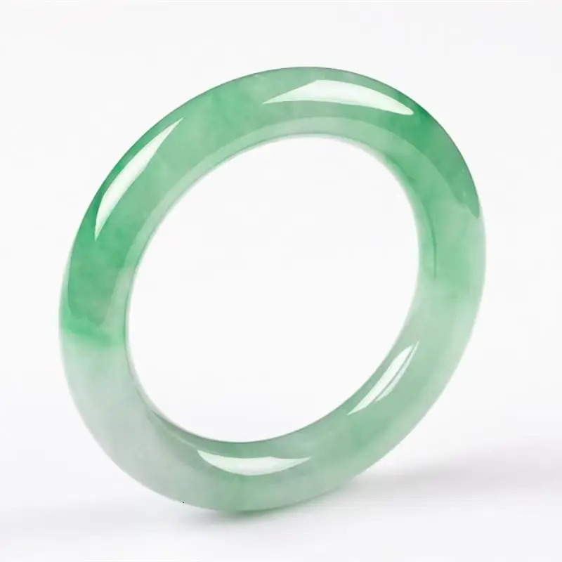 Jewelry Accessori Myanmar Ecological Pattern Pure Natural Ice Kind Green Flower Bracelet 250107