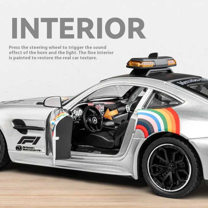 1 24 level AMG safety car F1 racing replica alloy model with lights suitable for racing enthusiasts to collect W250106