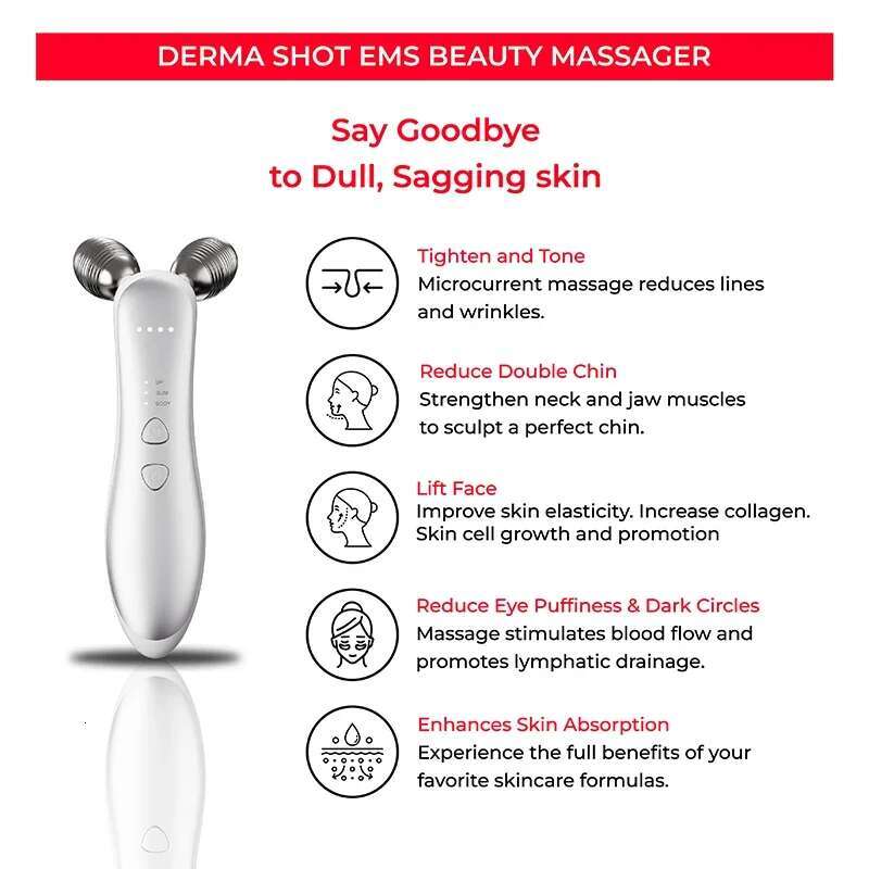 3D Roller Facial EMS Face Lift Device V-Face Slimmer Skin Tightening Double Chin Remover Eye Care Vibration Massager