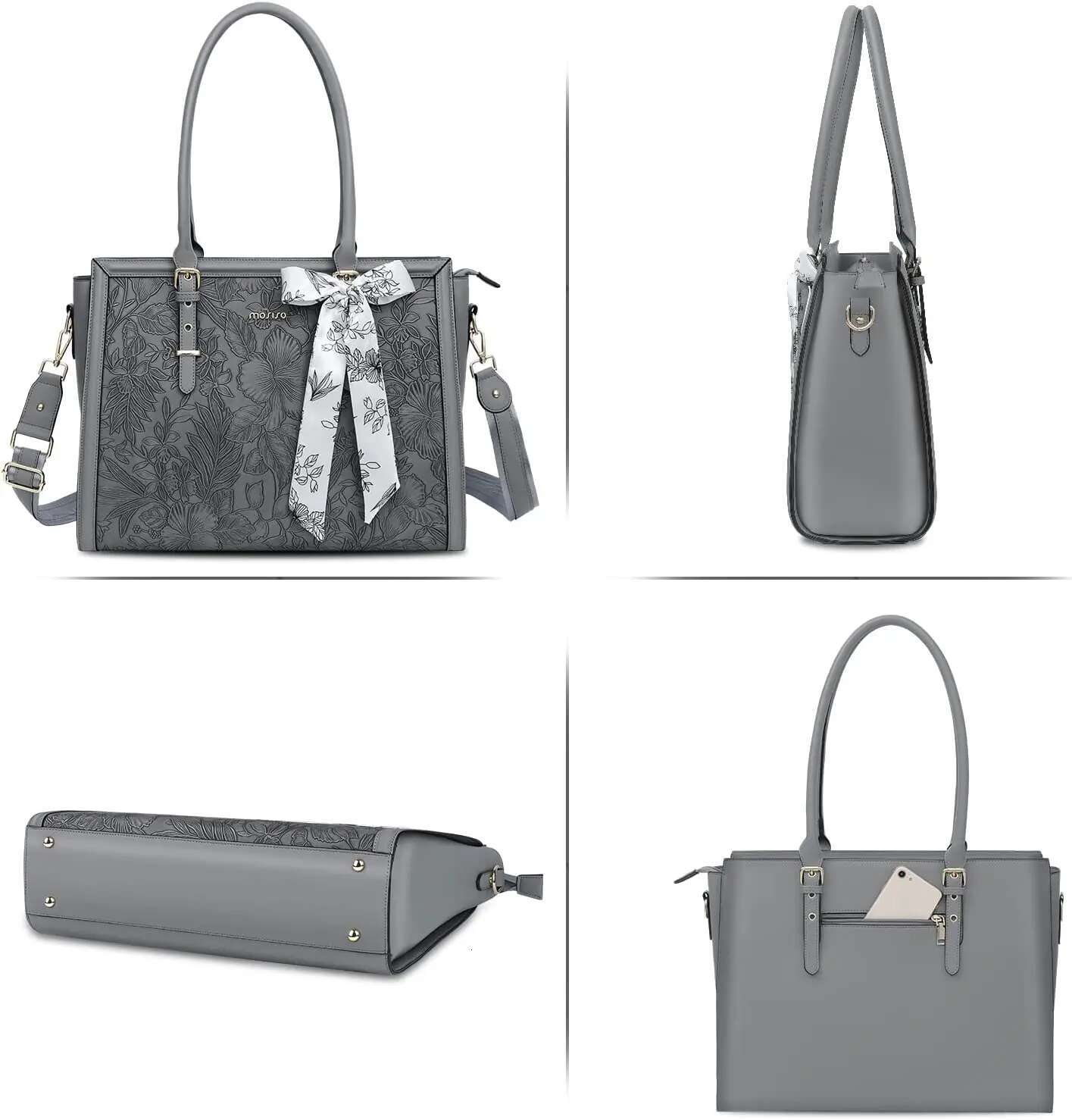 Women's PU Leather Bag Handbags For Women Large Capacity Shopping Messenger Tote Business NoteBook