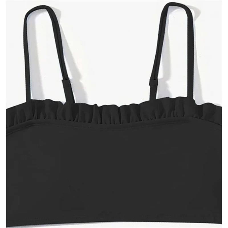 3Pcs s Swimming Costume with Beach Short Two Pieces Bathing Suit Ruffled Bikinis Swimsuit for 3-12 250106