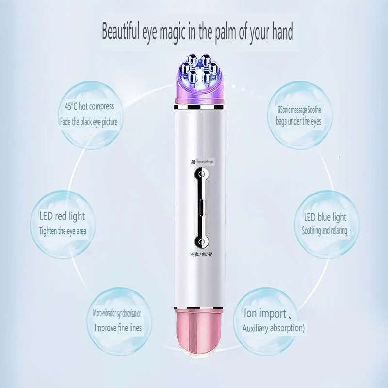 Electric Massage Beauty Device, Lighten Dark Circles Bags Eyes, Fight Fine es, Improve Eyes Puffiness, ESM, Usb MY-009