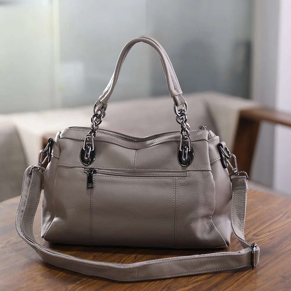 Cow Women's Bag, Simple and Fashionable Genuine Leather Handbag, Single Shoulder Crossbody High-quality Tote Bag