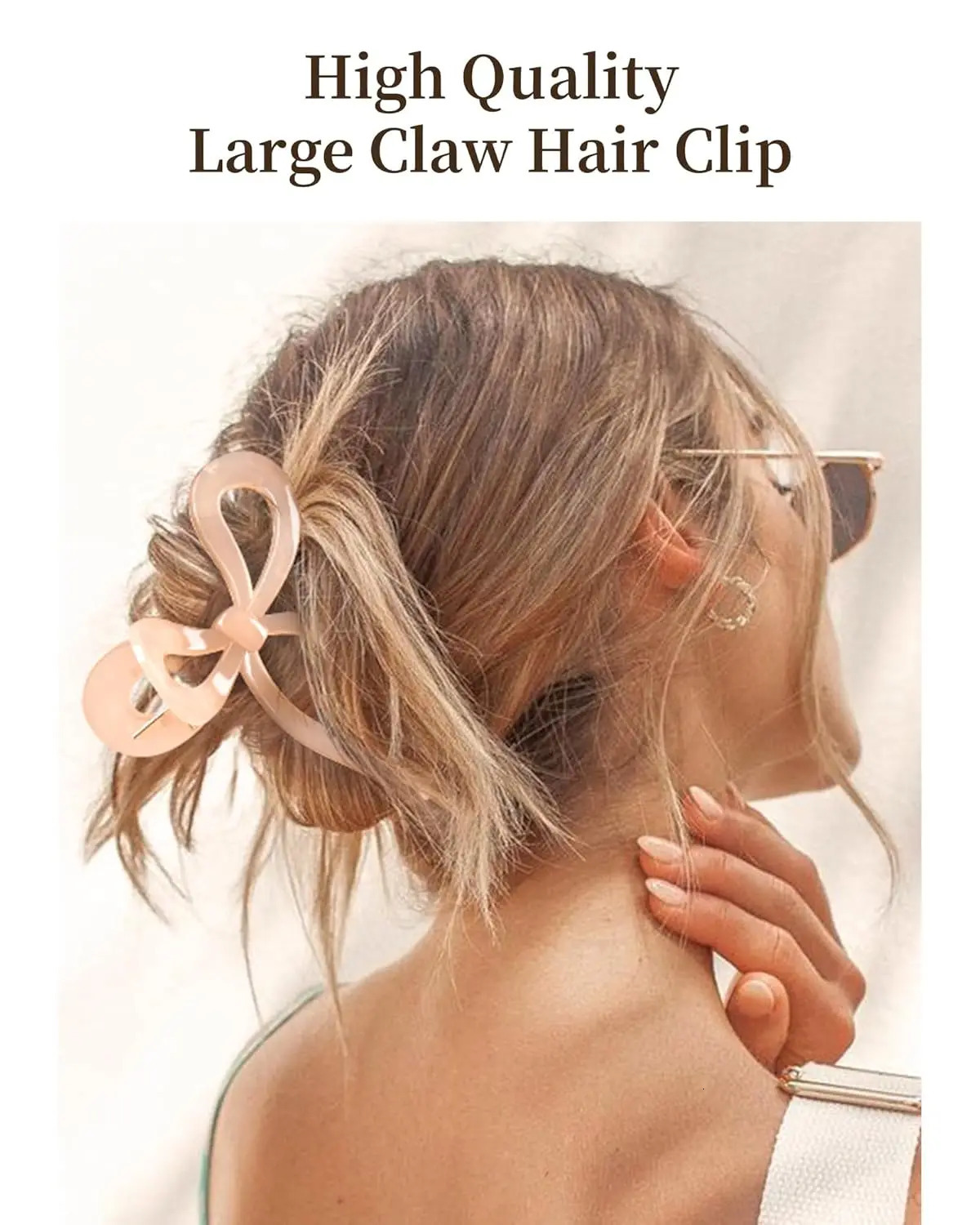 2 Pcs Elegant Bow Hair Claw Clips Stylish Large Hair Clips for Thin and Thick Hair Holiday Gift for Teen Girls | Chic Hair Sty 250103