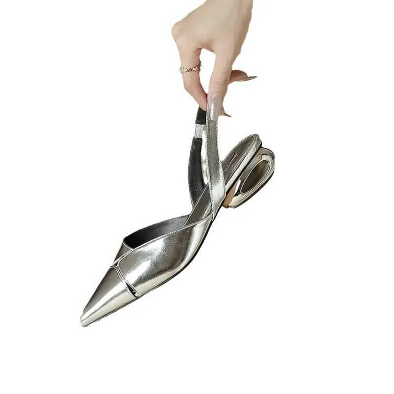 Pointed Toe Elegant Low H Party Wen Sandals Designer New 2024 hot Summer Brand Pumps Slingback Casual Dress Shoes Z250107
