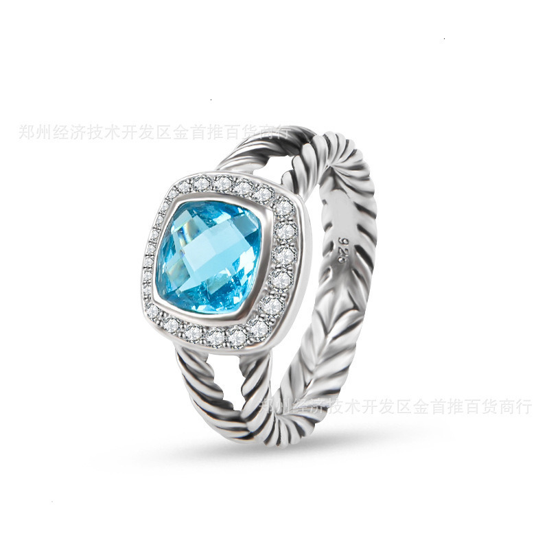 Designer Davids Yermans Yurmams Fashion Jewelry 925 Sterling Silver Zircon Ring Popular Button Ring