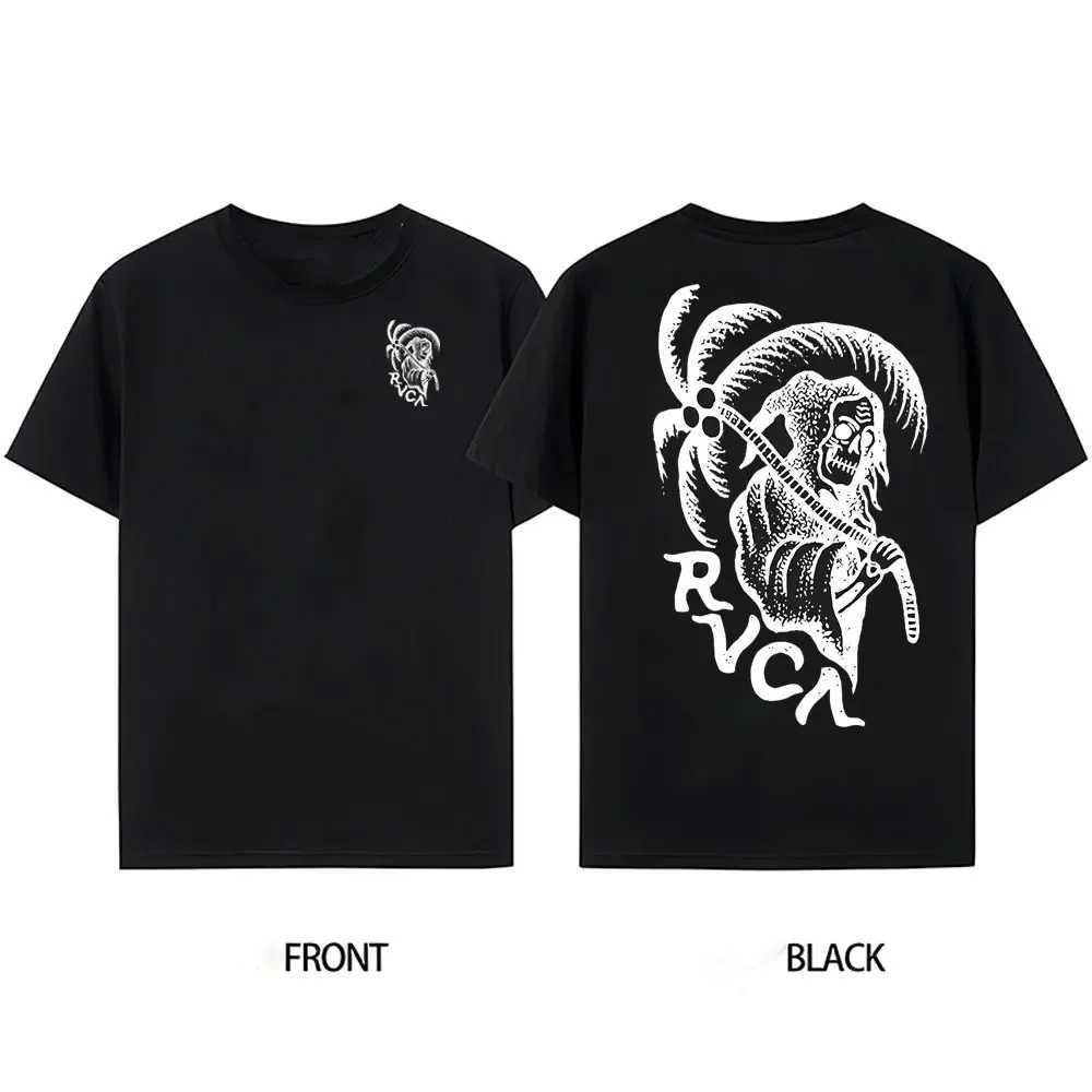 RVCA Men's Mens T-Shirts Graphic Short Sleeve Crew Collar T-Shirt Cotton Retro Strt Fashion Mens Shirt Sleeve Design Top Strtwear H