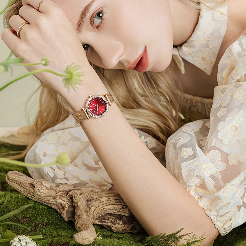 Mark Fairwhale Women Rose Gold Watch Fashion Ladies Quartz Diamond Wristwatch Elegant Female Watches 241228