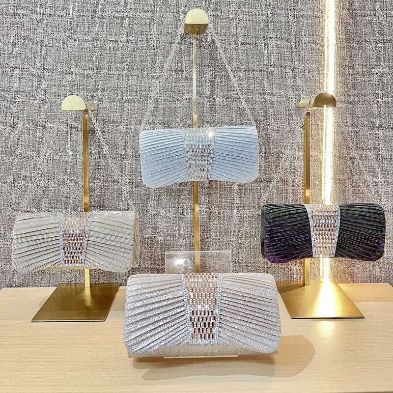 New Dress Dinner For Women, Hand-Held Bag With Rhies, Small Hand Carrying Bag, Dia Studded Single Shoulder Crossbody Bags