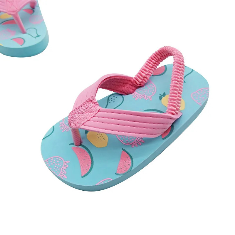 2024 Summer Kids Slippers Holiday Children Beach Shoes Girls Flip Flops Cute Sweet Slippers For Toddler 250106
