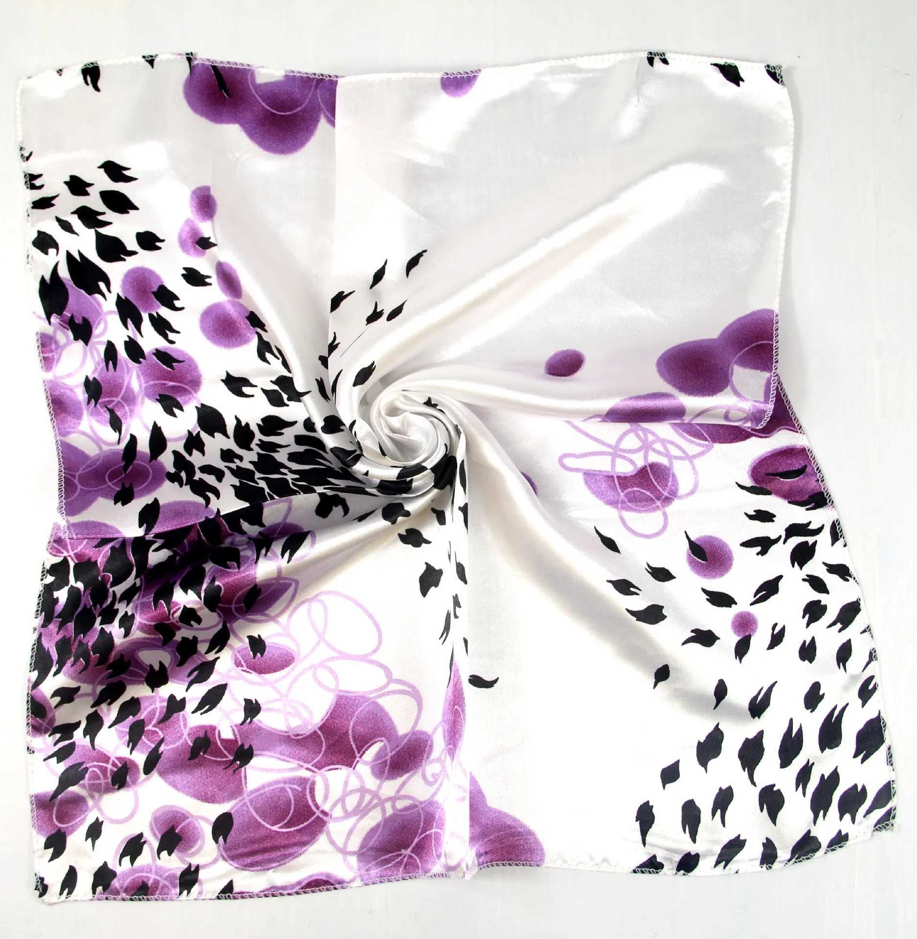 50 * 50cm Fashion Womens Square Head Scarf Bag Scarf Womens Printed Kerchief Neck Beautiful Scarf Shawl Comfortable W250107