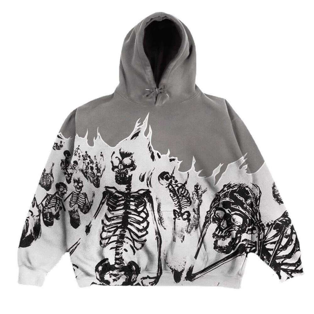 Y2K Millennium Round Neck Skeleton Sweater Couple Style Autumn/Winter New Long sleeved Skull Top Coat