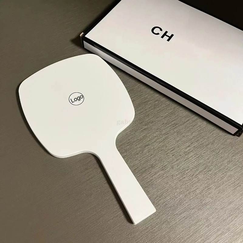 Fashion Designer Handheld Makeup Mirror Black and White Classic Logo Women's Travel Portable Small Mirror Bag Essential Makeup Mirror