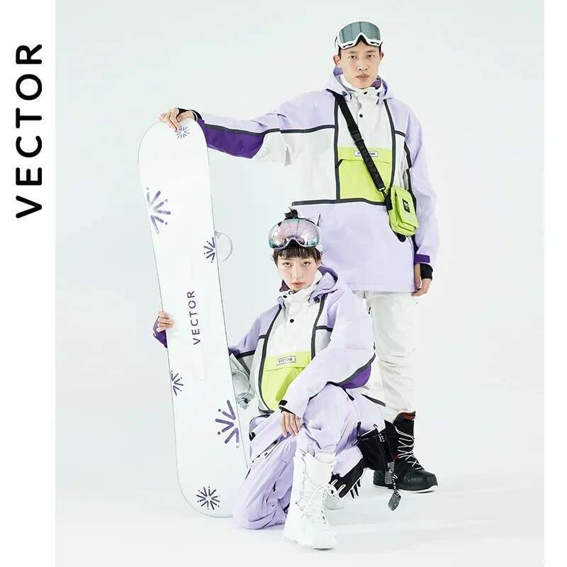 VECTOR Ski Women's Hooded Sweater Reflective Trend Wear Thickened Warmth And Waterproof Skis Equipment Suit Women