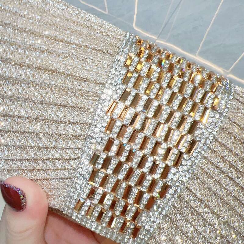 New Dress Dinner For Women, Hand-Held Bag With Rhies, Small Hand Carrying Bag, Dia Studded Single Shoulder Crossbody Bags