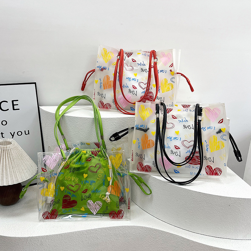Designer Beach Bags: Stylish Transparent PVC Shoulder Bag - Large Capacity, Lightweight Jelly Tote Handbags Women, Ideal For Summer New Free Delivery 