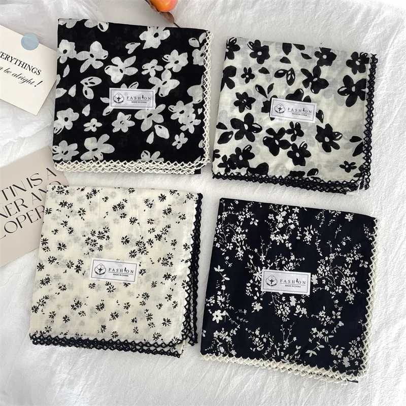 Flower printed handkerchief small headscarf cotton head scarf womens square headscarf W250107