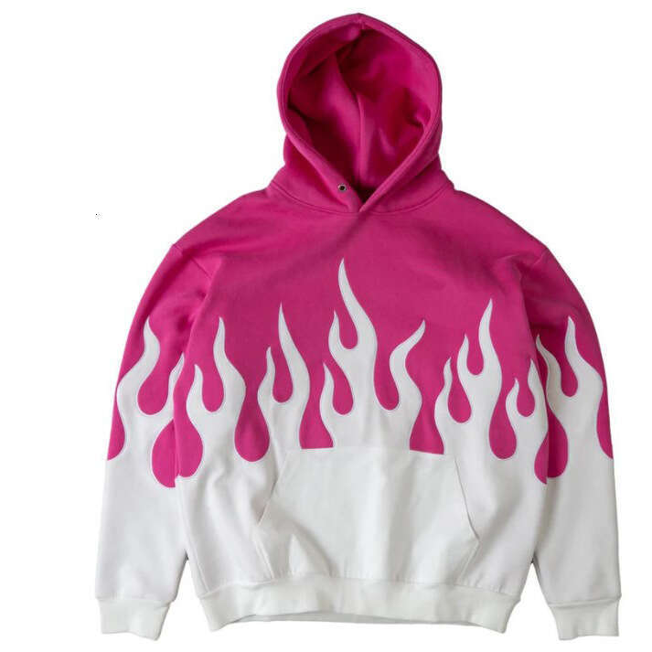 Fashion Trend American Devil Hell Flame Loose Embroidered Splicing Hoodie Unisex