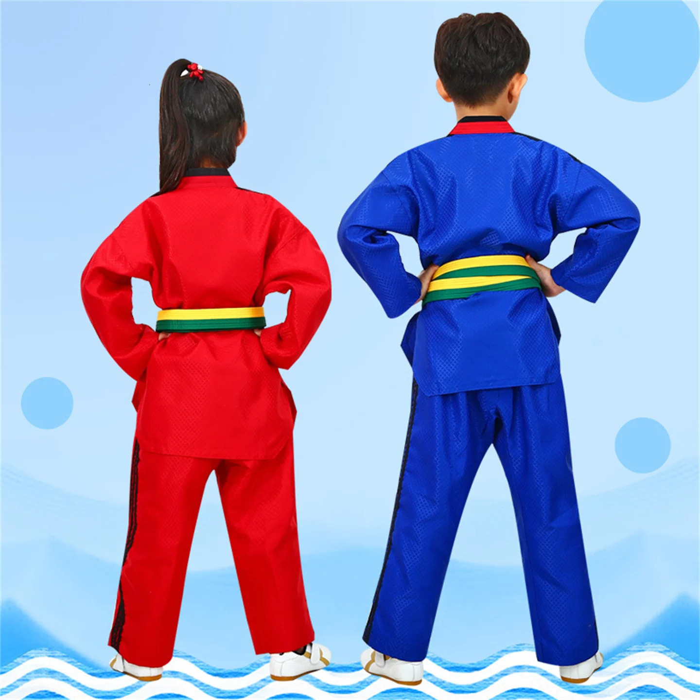 Adult And Children Taekwondo Suit Jujutsu Dobok Kungfu Uniform Men Women karate Shirt Pants Set Gymnasium Training Suit 241230