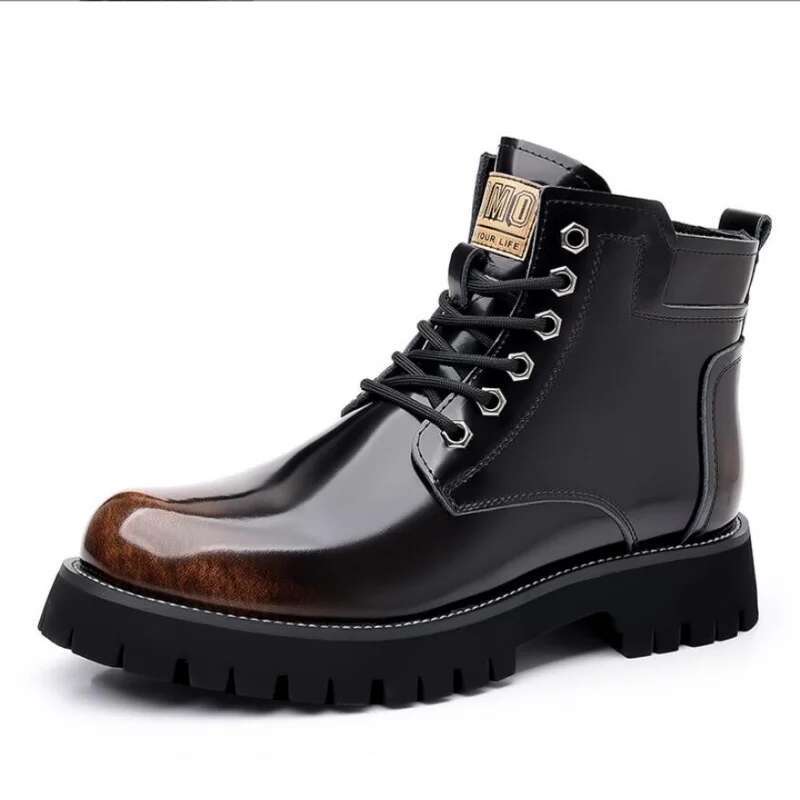 Ddmyoutdoor China Domestic Genuine Leather Motorcycle High Top Mens Casual Shoes Versatile Classics Male Ankle Boots Warm Winter Footwear