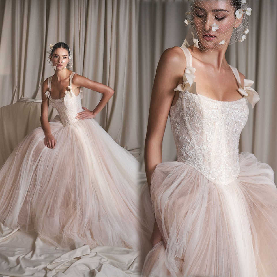 Elegant Spaghetti Straps A Line Wedding Dresses Sexy Customized Lace Bridal Gowns Illusion Tulle Sleevless Robe De Mariee