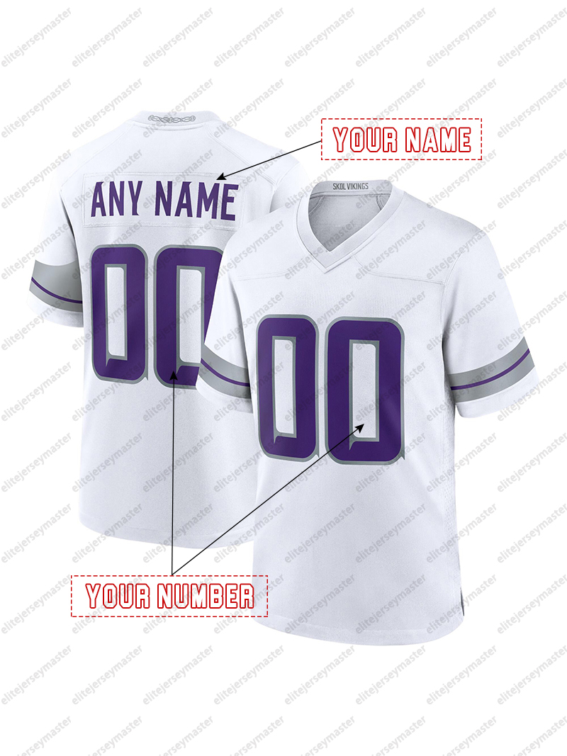 Football Jerseys Jefferson Darnold Stitched Personalized Addison Moss Ham Hockenson McCarthy Customized Jerseys For Men Women Youth