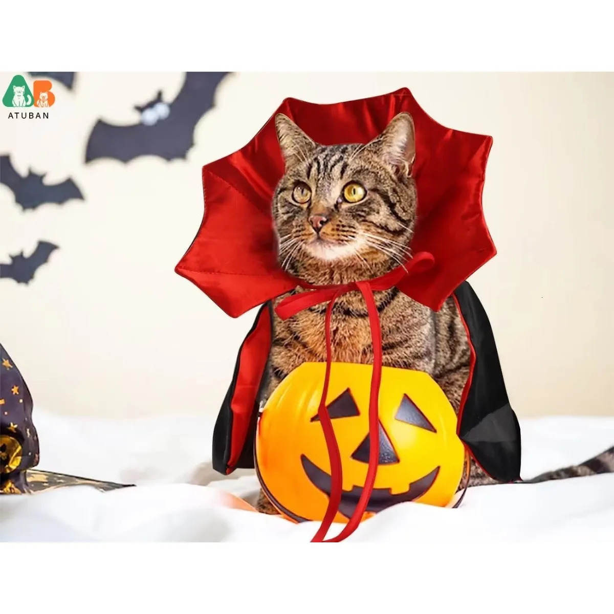 Halloween Cat Cloak Costume Halloween Adjustable Pet Cape Costume ClothesPet Accessories Costume Outfit Decor Cowl 250106