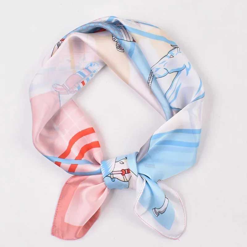 Horse Print Square Silk Scarf Womens Headscarf Poncho Womens Shawl Headscarf Elegant Founder 2023 New Headscarf W250107