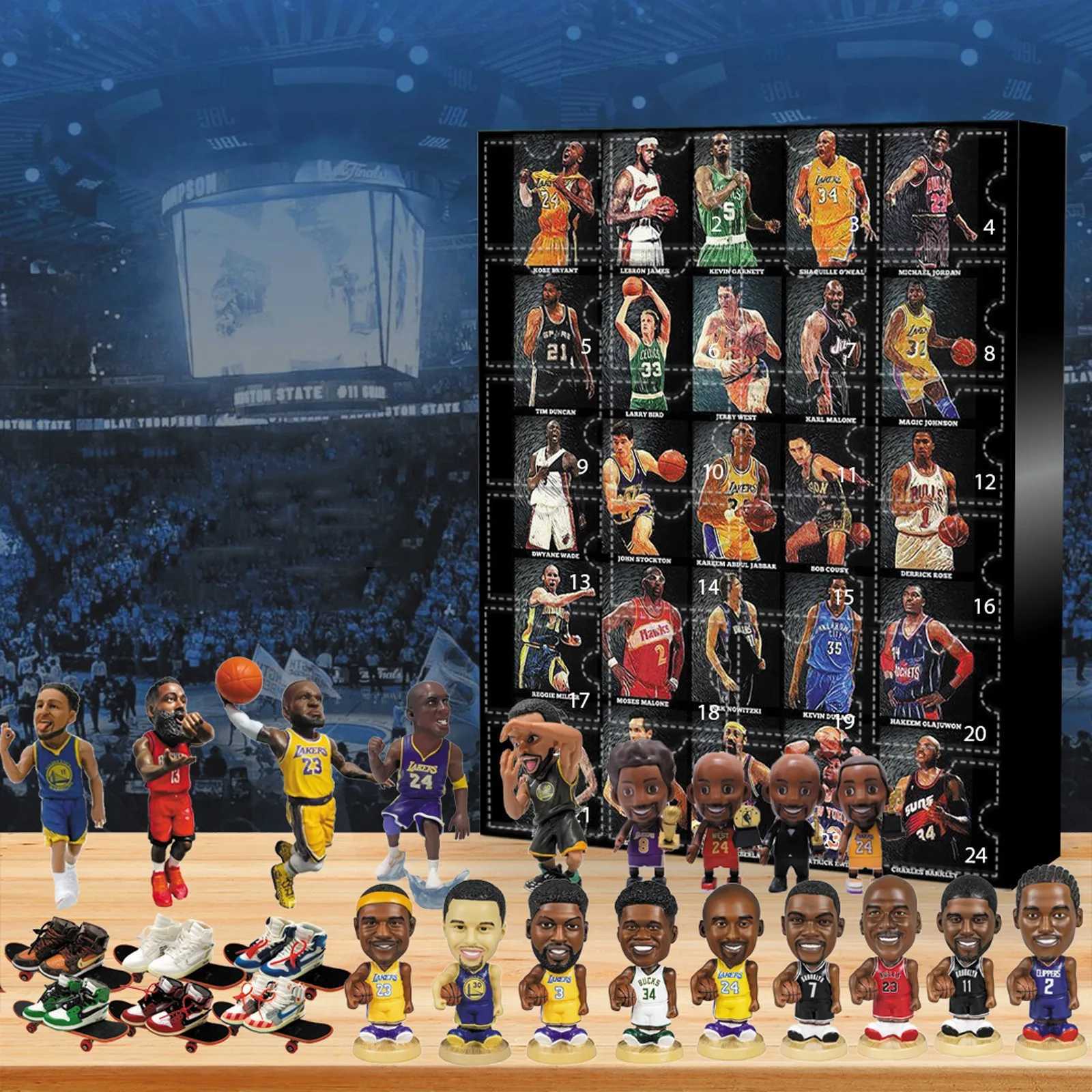 Christmas Doll Advent Calendar 24pcs 3D Basketball Player Figures Countdown Surprise Gift