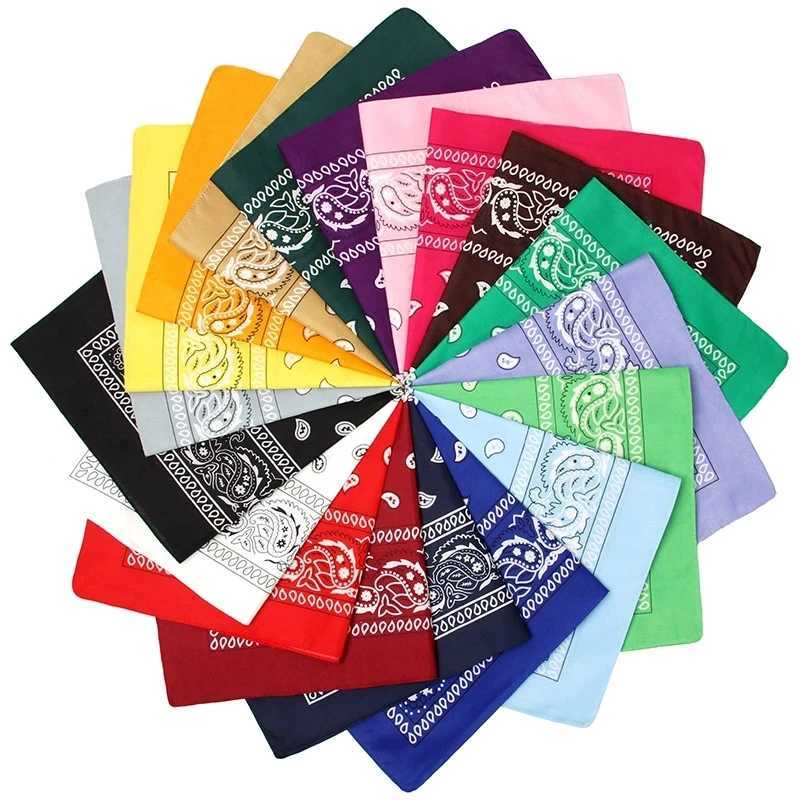 Unisex mens and womens bandana hair bun denim mens cycling sports headband wrist hair clip paisley headband square scarf W250107