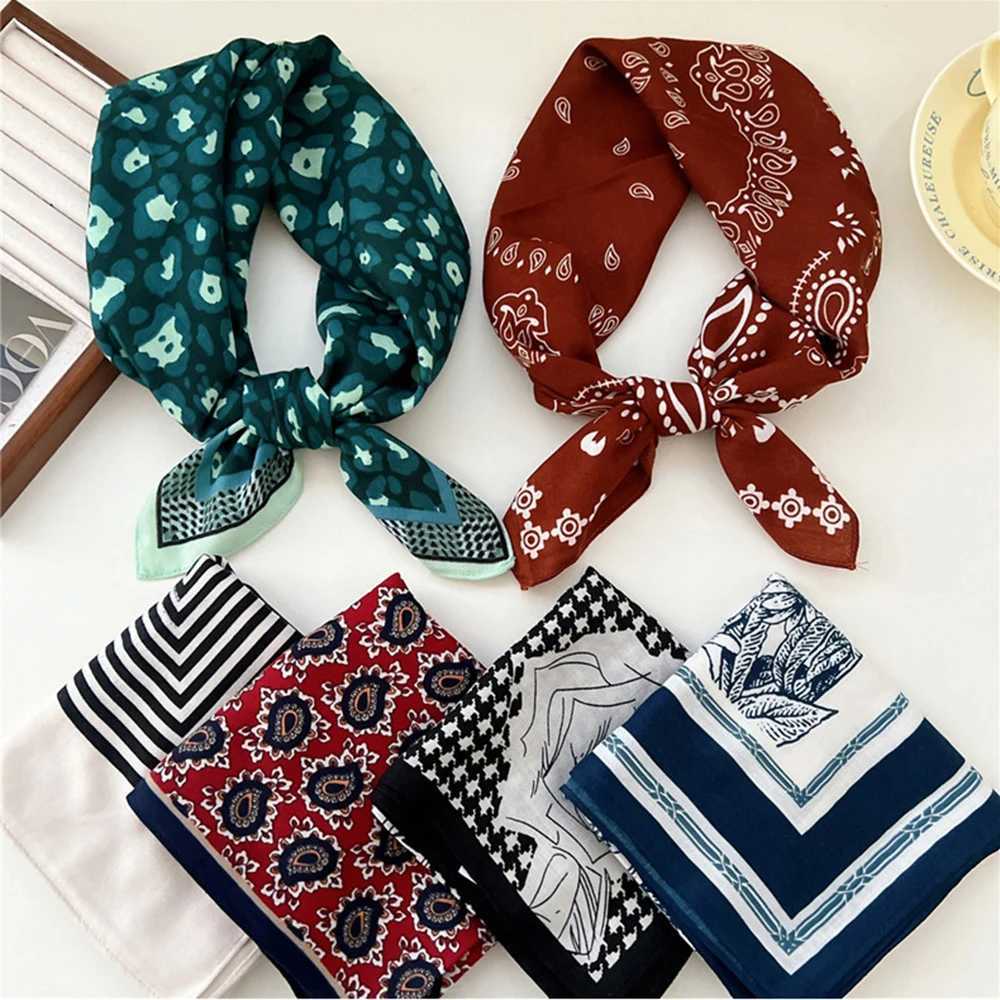 Retro Womens Neck Scarf Square Hair Scarf Foulard Headband Shawl Wrap Neck Headband Womens Headband W250107