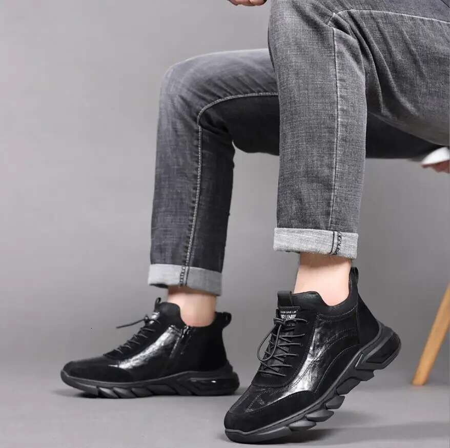 Ddmyoutdoor China Domestic Black Genuine Wool Men Shoes Cow Leather Super Warm Size Winter Non Slip Snow Boots