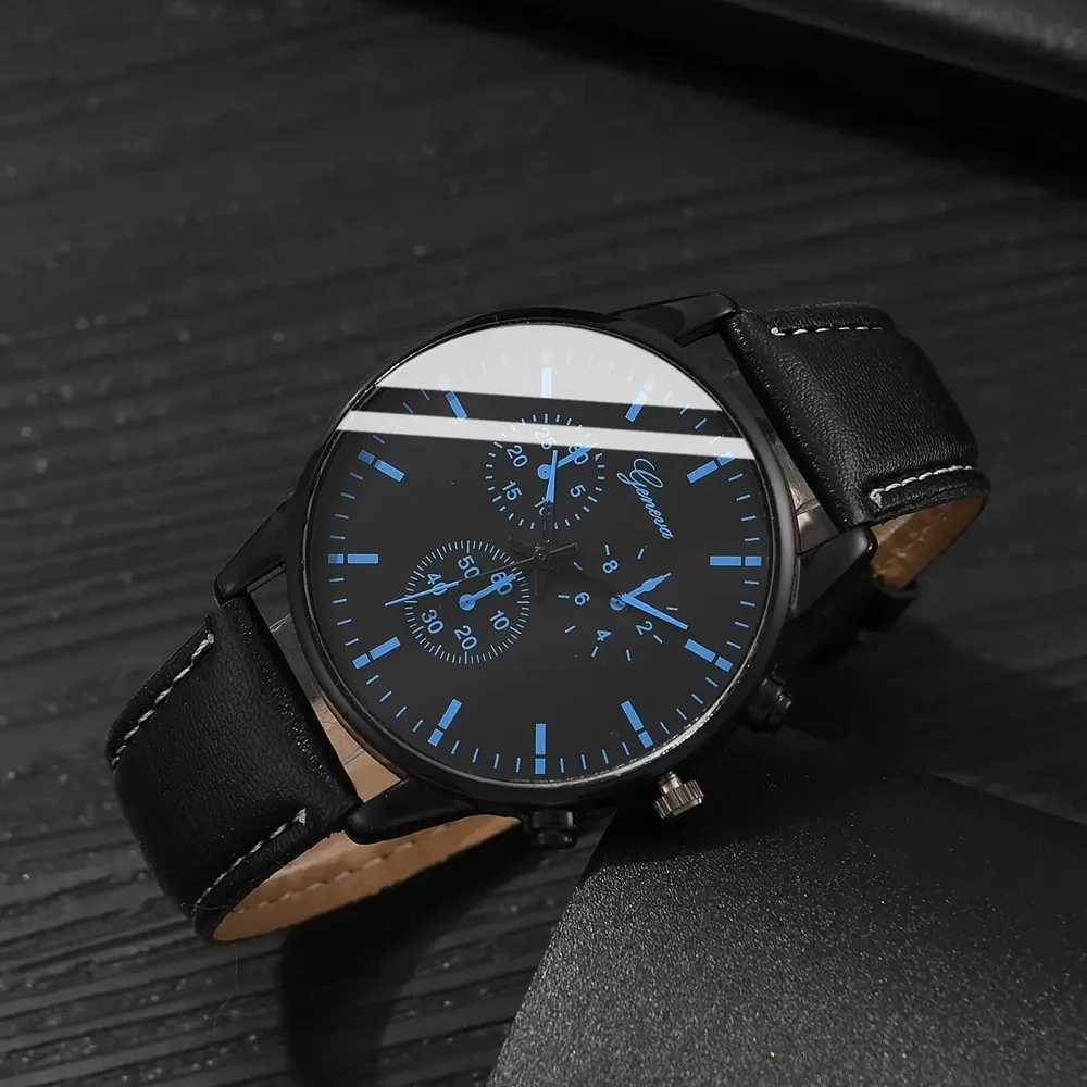 Watch + Bracelet 2023 Minimalist Mens Fashion Ultra Thin Watches Simple Men Business PU Leather Strap Quartz WatchX250107