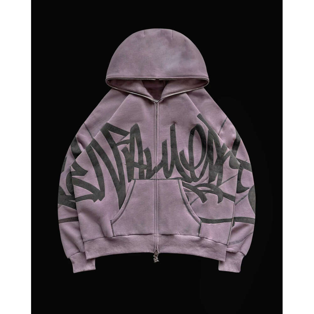 Men's and Women's Street Trendy Brand Loose Foam Hoodie Zipper