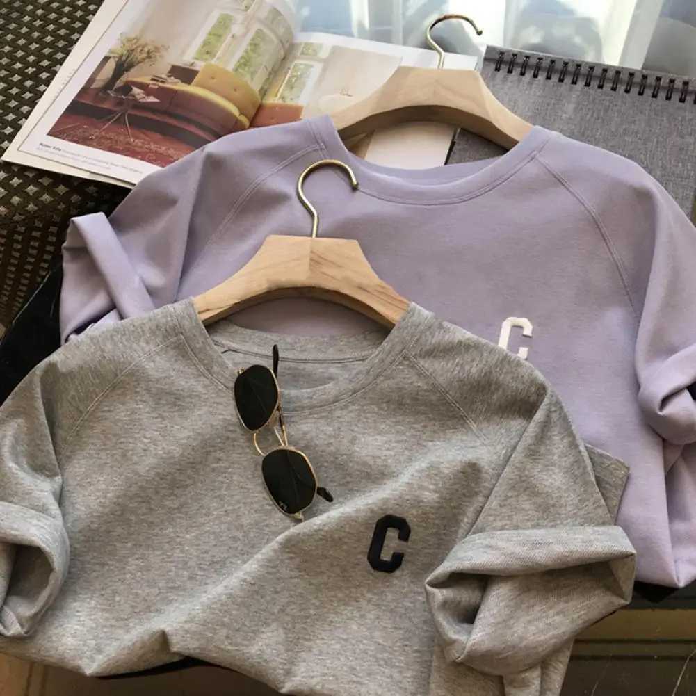 2 Pcs/Set Summer Women Tracksuit O Neck Letter Print Pure Color Short Sve T-shirt Drstring Elastic Waist Shorts For SportXJ250106