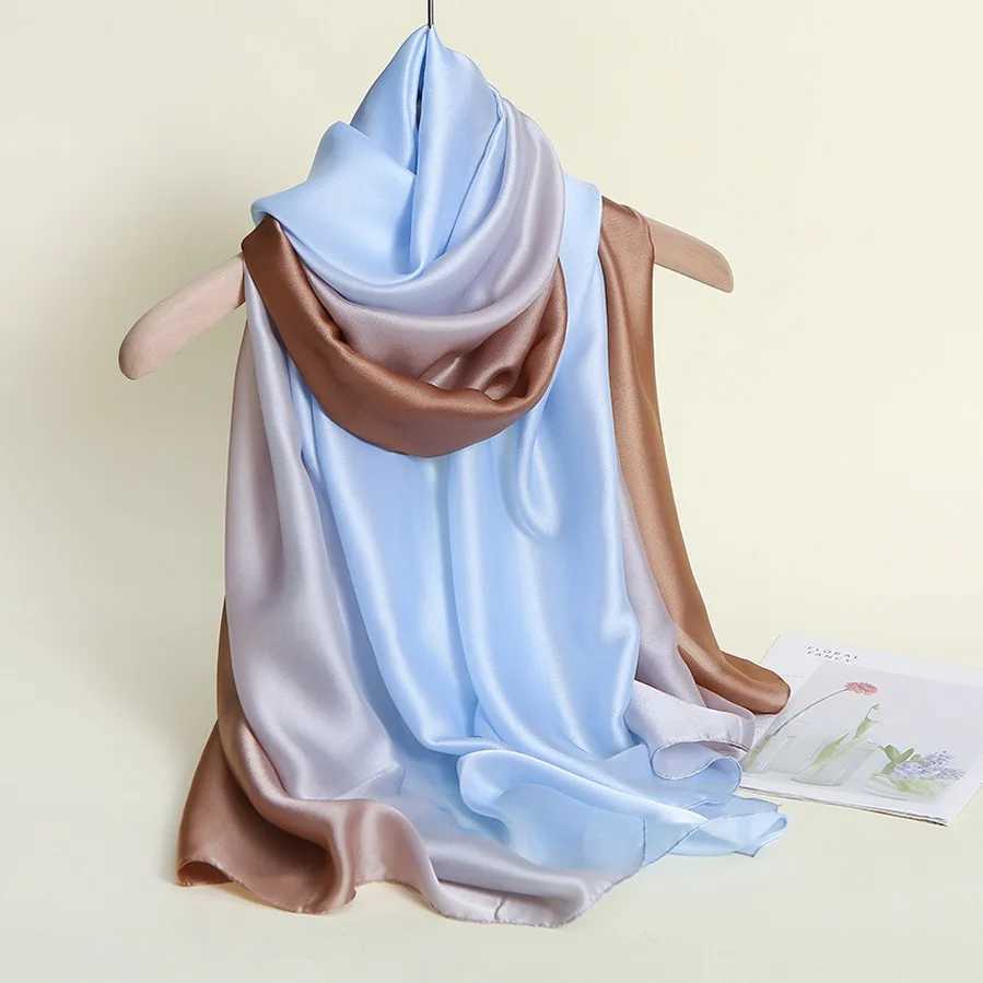 Fashion womens gradient color long packaging womens shawl chiffon scarf casual womens scarf womens accessories W250107