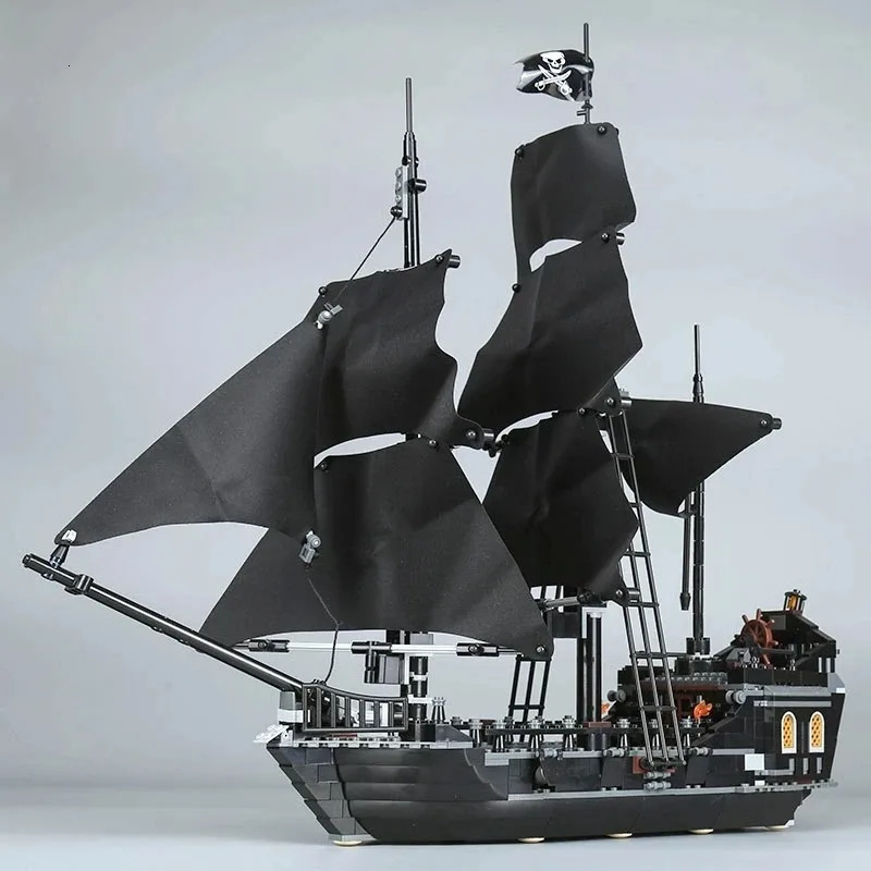 The Black Pearl And Queen Annes Revenge Ship Building Block Model Assemble Bricks Toys Kids Gifts Fit MOC 4195 4184 Set 241230