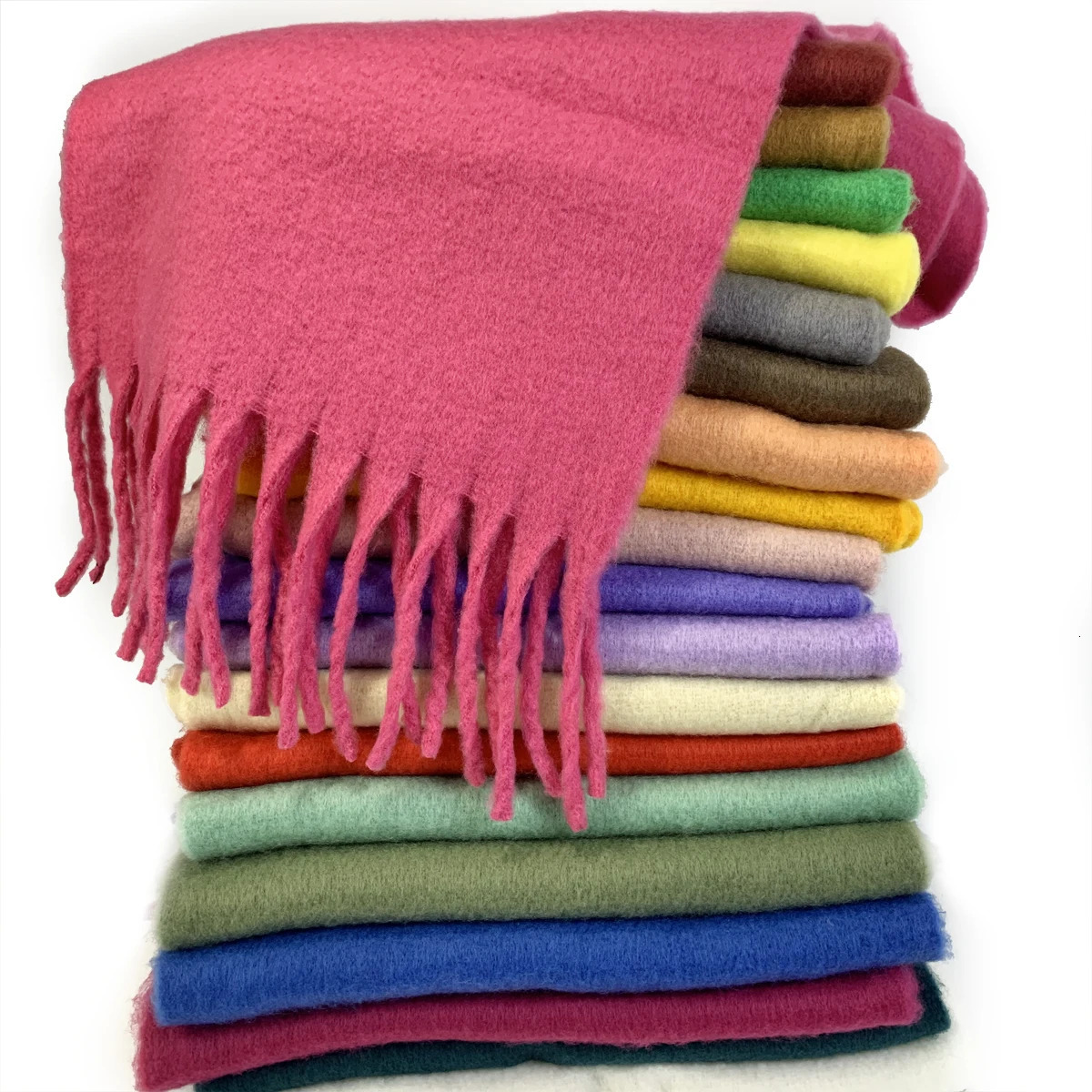 er Womens Winter Scarf Ladies Soild Color Cashmere Warm Shawls and Wraps Long Tassels Pashmina Blanket Scarves 250106