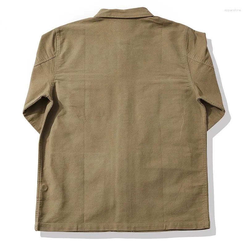 Mens Jackets Cargo Jacket Chore Utility 4 Pockets Military Tatical Workwear Vintage Casual Menswear Spring Autumn Outdoor Clothes